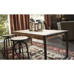 Handmade Timbergirl Reclaimed Wood And Metal Dining Table (India) - 60 Reclaimed Mango Wood Dining Table -Gourmet Interiors a6f7de82 7d0b 4cb1 b26b 266efc1a9476