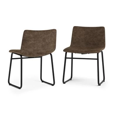 WyndenHall Adrienne Mid Century Modern Dining Chair (Set Of 2) - 21.26" D X 20.47" W X 30.31"H - Distressed Brown 4 WyndenHall Adrienne Mid Century Modern Dining Chair (Set Of 2) - 21.26" D X 20.47" W X 30.31"H - Distressed Brown - Image 2