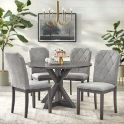 Simple Living Ridgeland 5-Piece Dining Set - Charcoal Grey