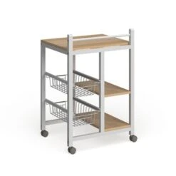 Coaster Furniture Kelvin Natural Brown And White 2-shelf Kitchen Cart - Microwave Cart - White - Wood 12 Coaster Furniture Kelvin Natural Brown And White 2-shelf Kitchen Cart - Microwave Cart - White - Wood -Gourmet Interiors a7ad7f38 30d2 469c 9779 b0015dd65ac9