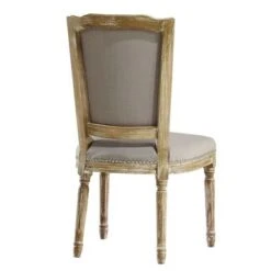 Baxton Studio Estelle Shabby Chic Rustic French Country Weathered Oak Beige Linen Button-tufted Chair - Single -Gourmet Interiors a7c6e23e 8b79 4a43 aac5 54755bbea448
