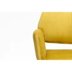 Modern Open Back Upholstered Dining Chair With Wood Legs - Yellow -Gourmet Interiors a821a48f 7cd1 4b03 994a d1cedd2987ef