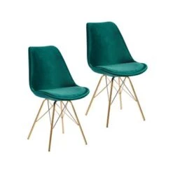 Porthos Home Alia Dining Chairs Set Of 2, Velvet And Gold Chrome Legs - Blue -Gourmet Interiors a85c3bf0 b0bd 474c 9497 2da8d02ddb56