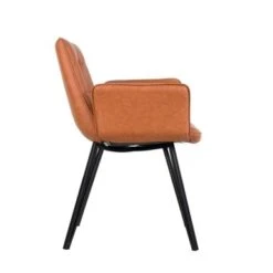 Porthos Home Valo Dining Chairs Set Of 2, Tufted PU Leather Upholstery - Brown -Gourmet Interiors a85e5356 fb09 45e5 8e25 a5fbf92a914a