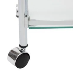 Organize It All Tempered Glass Rolling Serving Cart - 12.76 X 20.76 X 29.88" - Serving Cart - Silver -Gourmet Interiors a8cb1090 a915 4f6b ba2f 9e69e67fff31