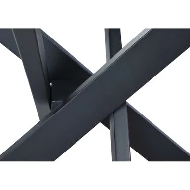 Somette 5-Piece Square Glass Dining Set With Crisscross Base & 4 Swivel Arm Chairs - Black 7 Somette 5-Piece Square Glass Dining Set With Crisscross Base & 4 Swivel Arm Chairs - Black - Image 5