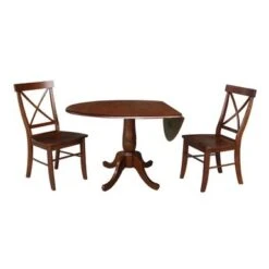 42" Round Top Dining Table And Two Chairs - Espresso - Espresso -Gourmet Interiors a917f531 da5a 4a04 80d5 045ce78d11cf