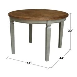 44 X 44 In. Round Top Dining Table - N/A - Hickory/Shell -Gourmet Interiors a94a8acd 13a3 4ff4 9033 a4c1c40f9432