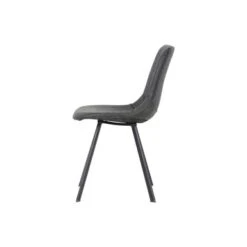 LeisureMod Markley Modern Leather Dining Chair With Metal Leg Set Of 2 - Charcoal Black -Gourmet Interiors a98a7569 1b41 43fa 9f71 ac77d2e189fb