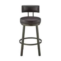 Dalza 26" Swivel Counter Stool In Mocha Finish With Brown Faux Leather -Gourmet Interiors a98c072d a548 4468 9cd0 184dd9ad29b9