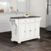 Alexandria Stainless Steel Top Full Size Kitchen Island/Cart - N/A - Stationary - White - Stainless Steel