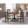 5 PC Kitchen Table Set - A Dining Table And 4 Wood Kitchen Chairs - Black & Cherry Finish (Seat Type Options) - DLNI5-BCH-C -Gourmet Interiors aa1a3bfb 1030 4c9f b794 c8836192ca78