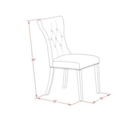 Dinette Set - Rectangular Table And Upholstered Parson Dining Chairs - Cement And Linen White Finish (Pieces Options) - X097GA235-6 -Gourmet Interiors aaa088cf b898 42c1 92aa f1985eef3a46