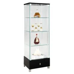 Somette Modern Black Gloss Glass Curio - Black -Gourmet Interiors aadd51e6 2a8e 4186 8eec 0d21e8dc9a15