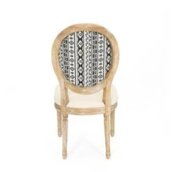 Phinnaeus Upholstered Farmhouse Dining Chairs (Set Of 2) By Christopher Knight Home - Natural + Black Checkerboard And Dark Gray Cushion -Gourmet Interiors aafd5e70 308a 4c25 a88c f79d1b0a3153