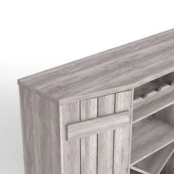 DH BASIC Farmhouse Plank-Style 28-Bottle 47-Inch Wine Cabinet Buffet By Denhour - Reclaimed Black Oak -Gourmet Interiors ab247bb2 c740 4062 90c0 71ec79c3f557