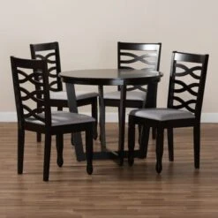 Baxton Studio Leda Modern And Contemporary 5-Piece Dining Set - Grey -Gourmet Interiors ab88a41d 3741 40b9 a5f6 6df7bd0d2c50