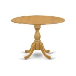 Dining Room Set - Dropleafs Round Dining Table And Wood Dining Chairs With Slatted Chair Back - Oak Finish (Pieces Options) - DMDL3-OAK-W -Gourmet Interiors aba88c00 7807 4ff8 8a41 939e7c7c662f