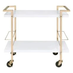 Alios Serving Cart With Gold Frame - Black With Gold Frame -Gourmet Interiors ac5d3c8e 33d5 4e9b bc08 bc3deaee359d