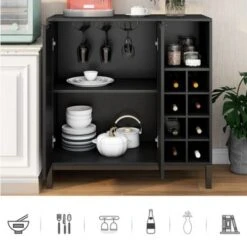 Sideboards And Buffets With Storage Coffee Bar Cabinet - Black -Gourmet Interiors ac978302 3e5c 4b00 ad0b 2c2cc7d12c4b