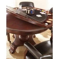 Gracewood Hollow Djaout Round Cherry Table With Removable Top - Black Top