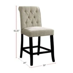 Set Of 2 Dining Chair In Beige And Antique Black - Counter Height - Counter Height - 23-28 In. -Gourmet Interiors ad26ac3e ed62 47f6 9e7c 166a26c29224