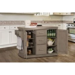 Hillsdale Brigham Kitchen Island In Gray With Stainless Steel Top - 36.25H X 48W X 18D - Portable 15 Hillsdale Brigham Kitchen Island In Gray With Stainless Steel Top - 36.25H X 48W X 18D - Portable -Gourmet Interiors ad46674a df71 471c b924 9484b9facc11