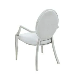 Somette Victory White Tufted Back Arm Chair, Set Of 2 - 24.8" X 22.83" X 37.99" - Dining Height - White - Set Of 2 -Gourmet Interiors ada20e75 0f30 4b4f 97cd 634af8c7571e