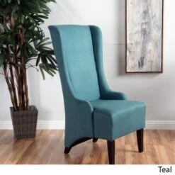 Callie High-back Fabric Dining Chair By Christopher Knight Home - 23.25" L X 28.75" W X 46.25" H - Teal -Gourmet Interiors ae073f42 1c46 464b bb00 8088d7b684cb