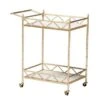 Baxton Studio Mela Contemporary Glam And Luxe Gold Metal And White Marble 2-Tier Wine Cart - Gold, White Marble -Gourmet Interiors af4fe125 c2e2 4cfd 902b cf1cfaac5827
