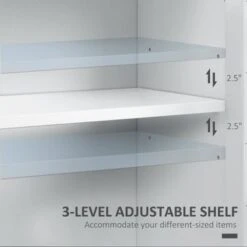 HOMCOM Modern Kitchen Sideboard, Buffet Cabinet With Storage, 4 Glass Doors, Adjustable Shelves For Living Room, Bedroom - N/A - Grey -Gourmet Interiors b005bed6 662e 4595 b780 aaaea4a328a1