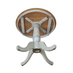 30" Round Top Pedestal Table - Hickory/Stone - Dining Height - Distressed Hickory/Stone -Gourmet Interiors b00df5f1 e3f8 48c6 89de 5a93617460dc