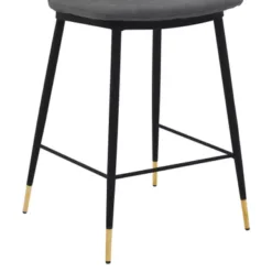 Messina 26" Gray Faux Leather And Metal Counter Height Bar Stool -Gourmet Interiors b08762d1 9ff7 4ee5 8af0 2cd7174c9b17