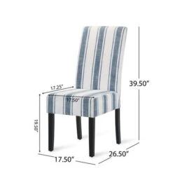 Pollards Upholstered Dining Chairs (Set Of 2) By Christopher Knight Home - Dark Blue + Light Beige + Plaid -Gourmet Interiors b0f694b4 c5a4 40b4 b763 26c3229a31ce