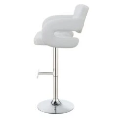 29" Adjustable Height Bar Stool Chrome And White -Gourmet Interiors b10f1cb8 194f 40b0 9965 40ede54063c4