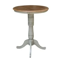 30" Round Top Pedestal Table - Hickory/Stone - Dining Height - Distressed Hickory/Stone -Gourmet Interiors b15e34cb ba91 495f 94c5 0683db3a508e