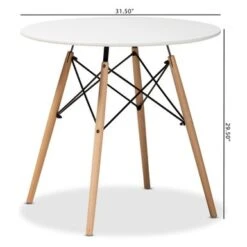 Baxton Studio Varen Modern And Contemporary White Plastic And Wood Dining Table - White -Gourmet Interiors b172b53f be19 4947 9203 1c293a688cf2