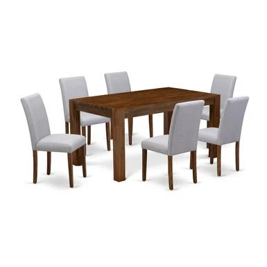 Modern Dining Table Set - Dining Chairs With Fabric Seat & Wood Dining Table - Antique Walnut Finish (Pieces Options) - CNAB7-N8-05 19 Modern Dining Table Set - Dining Chairs With Fabric Seat & Wood Dining Table - Antique Walnut Finish (Pieces Options) - CNAB7-N8-05 - Image 17