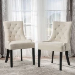 Cheney Contemporary Tufted Dining Chairs (Set Of 2) By Christopher Knight Home - 21.50" L X 25.00" W X 36.00" H - Deep Red/Dark Brown 38 Cheney Contemporary Tufted Dining Chairs (Set Of 2) By Christopher Knight Home - 21.50" L X 25.00" W X 36.00" H - Deep Red/Dark Brown -Gourmet Interiors b1b37b71 bfa5 432d 9323 3415fc2f697f