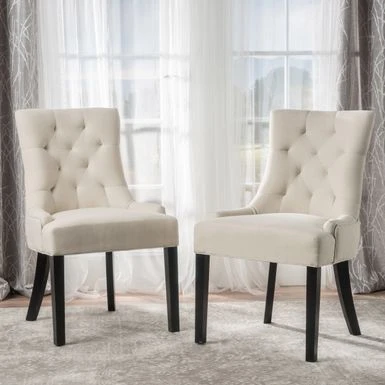 Cheney Contemporary Tufted Dining Chairs (Set Of 2) By Christopher Knight Home - 21.50" L X 25.00" W X 36.00" H - Deep Red/Dark Brown 19 Cheney Contemporary Tufted Dining Chairs (Set Of 2) By Christopher Knight Home - 21.50" L X 25.00" W X 36.00" H - Deep Red/Dark Brown - Image 17