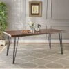 Chana Industrial Faux Live Edge Dining Table By Christopher Knight Home - Natural + Black - Natural + Black -Gourmet Interiors b1e8d9fe 4e73 40e3 ba97 d966f2545cd8