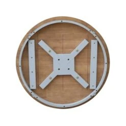 30" Round Top Pedestal Table - Hickory/Stone - Dining Height - Distressed Hickory/Stone -Gourmet Interiors b1f201f6 b59c 414b b142 7f23c4313276