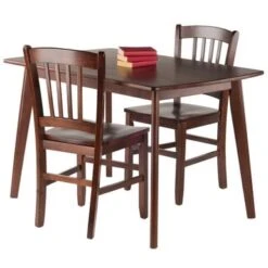 Shaye 3-PC Set Dining Table W/ Slat Back Chairs -Gourmet Interiors b202a9c2 9ec2 43d3 aa26 7229b288bff0