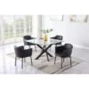 Somette 5-Piece Square Glass Dining Set With Crisscross Base & 4 Swivel Arm Chairs - Black -Gourmet Interiors b225f6ae b39f 473b a681 fed8fe905059