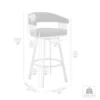 Chelsea 29" Slate Grey Faux Leather And Silver Metal Bar Stool -Gourmet Interiors b23445ee 7c88 44d2 9e0f dd0eb4e591fa