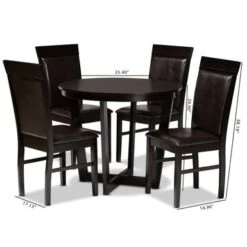Baxton Studio Irma Modern And Contemporary 5-Piece Dining Set - Brown -Gourmet Interiors b23f1080 d80f 466b ab41 19f864cd02a3
