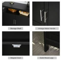 HOMCOM Kitchen Console Table, Buffet Sideboard, Wooden Storage Table With 2-Level Cabinet And Open Space - Grey 37 HOMCOM Kitchen Console Table, Buffet Sideboard, Wooden Storage Table With 2-Level Cabinet And Open Space - Grey -Gourmet Interiors b23f4ce8 f68e 4286 91f3 cb5e6fa8623d