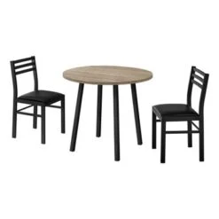 Dining Table Set/ 3pcs Set/ Small/ 35" Drop Leaf/ Kitchen/ Metal/ Laminate/ Brown/ Black/ Contemporary/ Modern -Gourmet Interiors b2533d51 91bc 4d15 842f d67a02dbe9f0