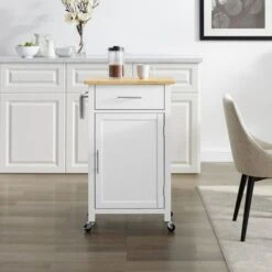 Savannah Wood Top Compact Kitchen Island/Cart - 37"H X 22.25"W X 15.75"D - Kitchen Cart - Wood - White 20 Savannah Wood Top Compact Kitchen Island/Cart - 37"H X 22.25"W X 15.75"D - Kitchen Cart - Wood - White -Gourmet Interiors b2a0b579 10b4 4621 b356 da957180dc0f