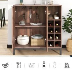 Sideboards And Buffets With Storage Coffee Bar Cabinet - Black -Gourmet Interiors b2a591c2 0304 4b0d 83e9 2be5fea71fe7